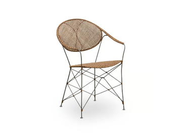 FUNKY - Steel and rattan chair with armrests by Sika Design - view 2